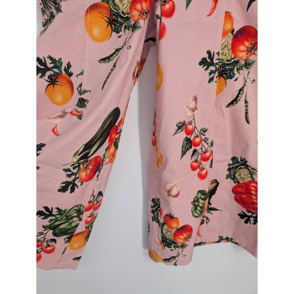NWT Maeve High-Rise Veggie Print Crop Wide-Leg Pants Size 2 Pink #8G539 - Picture 4 of 10